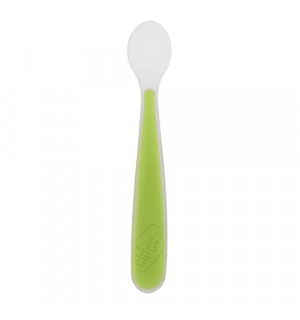 2 Pezzi Verde Blu Zooawa Set Cucchiaio Silicone Svezzamento, Cucchiaio Morbido per Bambini di Et/à Superiore a 4 Mesi