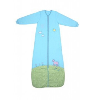 Sacco Nanna Invernale 2.5 Tog Con Piedini - 18-36 Mesi (80 Cm) - Morbido Cotone - Fantasia Fragola Rosa - Unnivoll