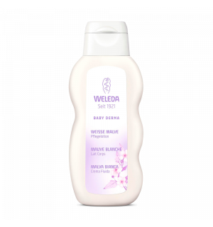 Crema Fluida Weleda Baby Alla Malva Bianca - Lenitiva Per Pelli Sensibili E Dermatite Atopica, 200ml - Foto 4
