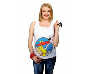 Canotta Cicogna Gemelli bianca Premaman