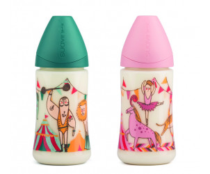 Biberon con tettarella anatomica in lattice flusso medio 270ml