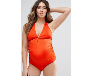 Top tankini allacciato al collo con nodo attorcigliato davanti