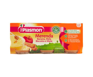 Merenda con frutta e biscotto