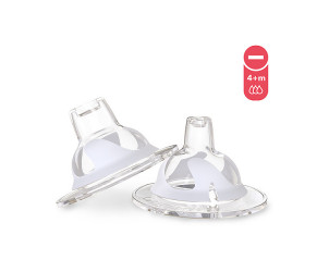 2 Beccucci Anti-Goccia in Silicone per Biberon dai 4m