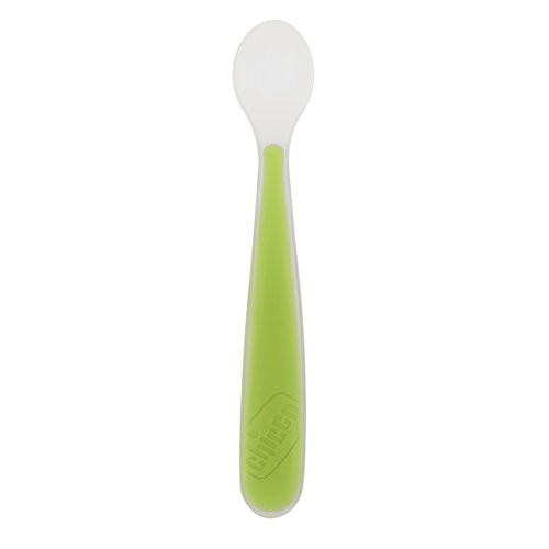 2 Pezzi Verde Blu Zooawa Set Cucchiaio Silicone Svezzamento, Cucchiaio Morbido per Bambini di Et/à Superiore a 4 Mesi