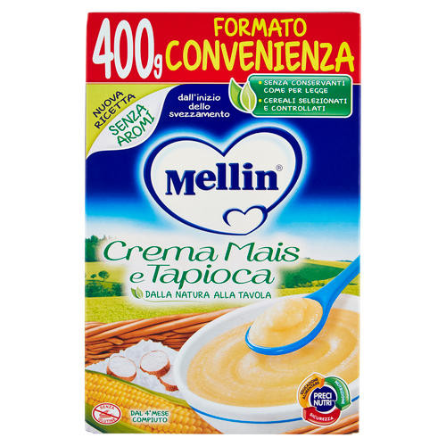 Creme Mellin di cereali - Crema mais e tapioca per lo ...