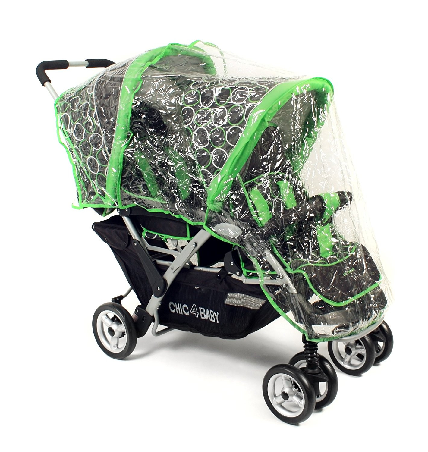 Passeggino Gemellare Chic 4 Baby Duo - Jeans Blu Navy, Ruote Con Camera D'Aria, Regolabile, Con Accessori - Foto 11