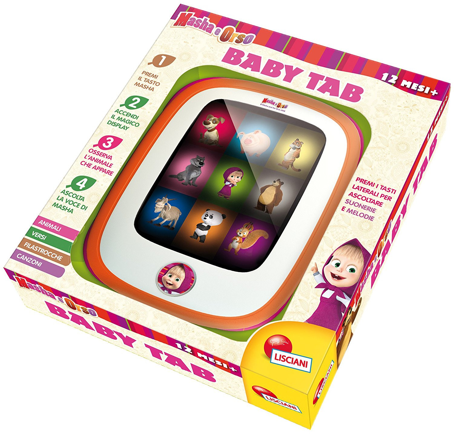 Lisciani Giochi 51229 per Bambini Masha e Orso Mio Tablet Toccaimpara