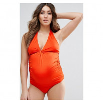Top tankini allacciato al collo con nodo attorcigliato davanti