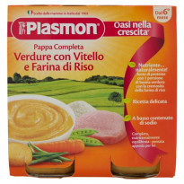 Pappa completa con Verdure, Vitello e Farina di Riso